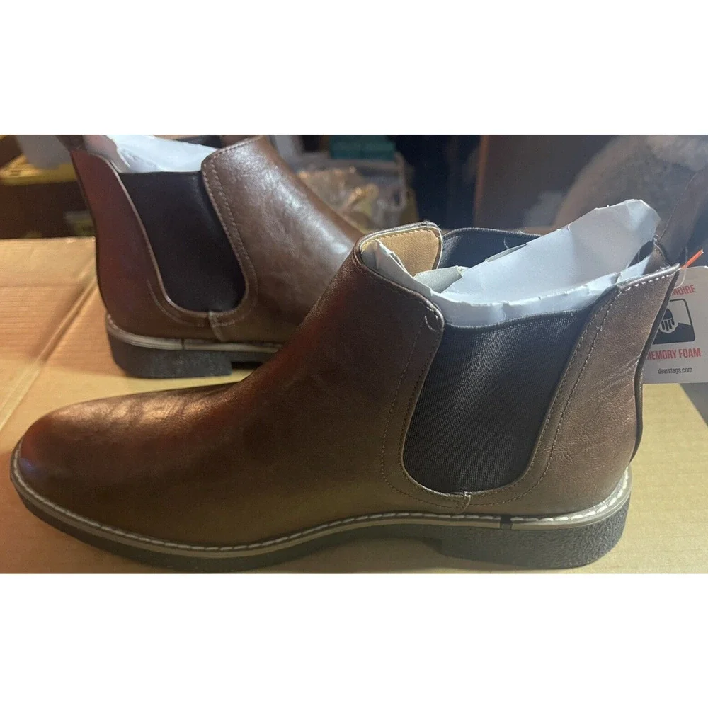 Deer Stags Men's Rockland Chelsea Boot Dark Brown-Size 9